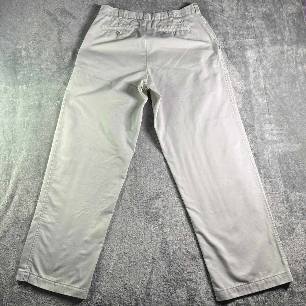 Nike Y2K Golf Flat Front Cotton Twill Chino Pants Mens 34x32 Stone Khaki - Picture 7 of 12